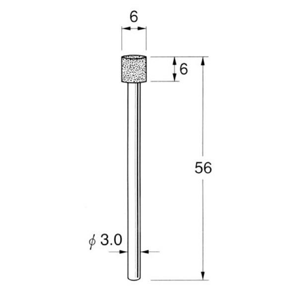 日本精密機械工作（株） 機械研削用ビトリファイドボンド軸付ボラゾン砥石 軸径φ3 N ビトリファイドボンド軸付ボラゾン砥石 N8106