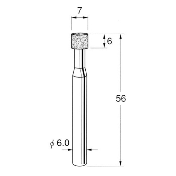 日本精密機械工作（株） 機械研削用ビトリファイドボンド軸付ボラゾン砥石 軸径φ6 N ビトリファイドボンド軸付ボラゾン砥石 N8607