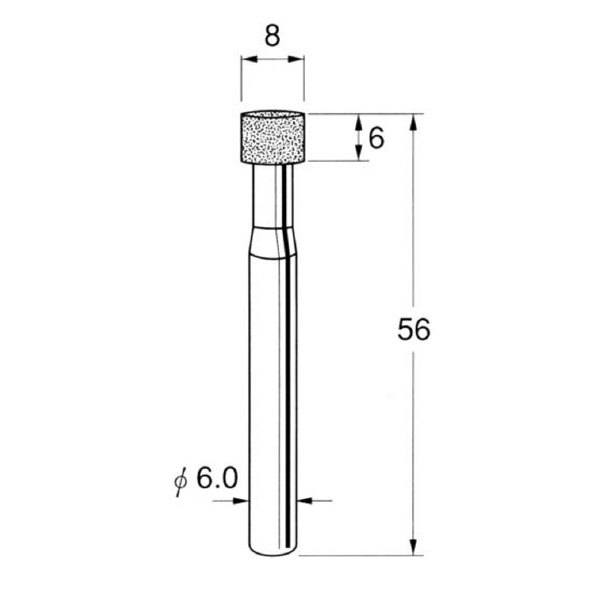 日本精密機械工作（株） 機械研削用ビトリファイドボンド軸付ボラゾン砥石 軸径φ6 N ビトリファイドボンド軸付ボラゾン砥石 N8608