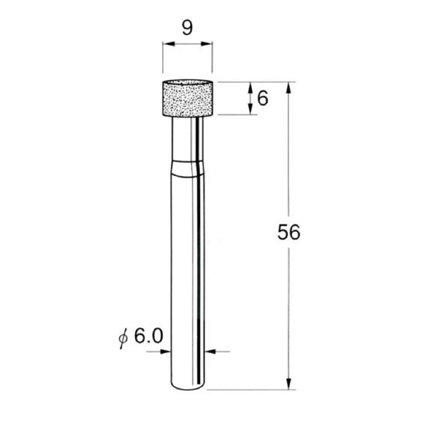 日本精密機械工作（株） 機械研削用ビトリファイドボンド軸付ボラゾン砥石 軸径φ6 N ビトリファイドボンド軸付ボラゾン砥石 N8609