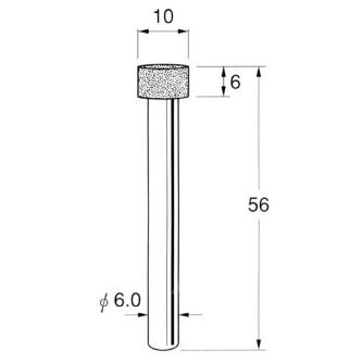 日本精密機械工作（株） 機械研削用ビトリファイドボンド軸付ボラゾン砥石 軸径φ6 N ビトリファイドボンド軸付ボラゾン砥石 N8610