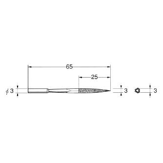 日本精密機械工作（株） 電着ダイヤモンドヤスリ P 電着ダイヤモンドヤスリ　三角型 P2002