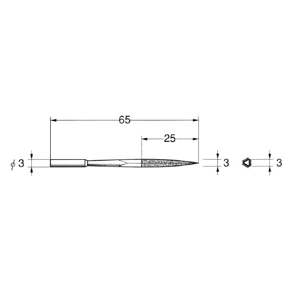 日本精密機械工作（株） 電着ダイヤモンドヤスリ P 電着ダイヤモンドヤスリ　三角型 P2002