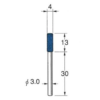 日本精密機械工作（株） 軸付セラミックゴム砥石(金属研磨用) 軸径φ3 R 軸付セラミックゴム砥石　金属研磨用１０本 R2111