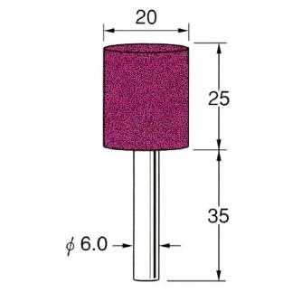 日本精密機械工作（株） 軸付セラミックゴム砥石(金属研磨用) 軸径φ6 R 軸付セラミックゴム砥石　金属研磨用　５本 R2174