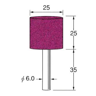 日本精密機械工作（株） 軸付セラミックゴム砥石(金属研磨用) 軸径φ6 R 軸付セラミックゴム砥石　金属研磨用　５本 R2181