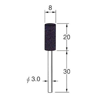 日本精密機械工作（株） 軸付セラミックゴム砥石(非金属用) R 軸付セラミックゴム砥石　非金属用　１０本 R2236