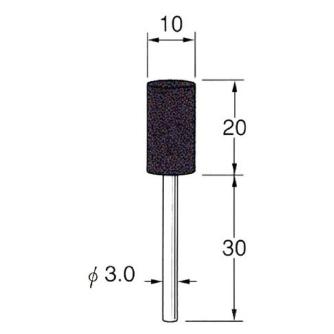 日本精密機械工作（株） 軸付セラミックゴム砥石(非金属用) R 軸付セラミックゴム砥石　非金属用　１０本 R2246