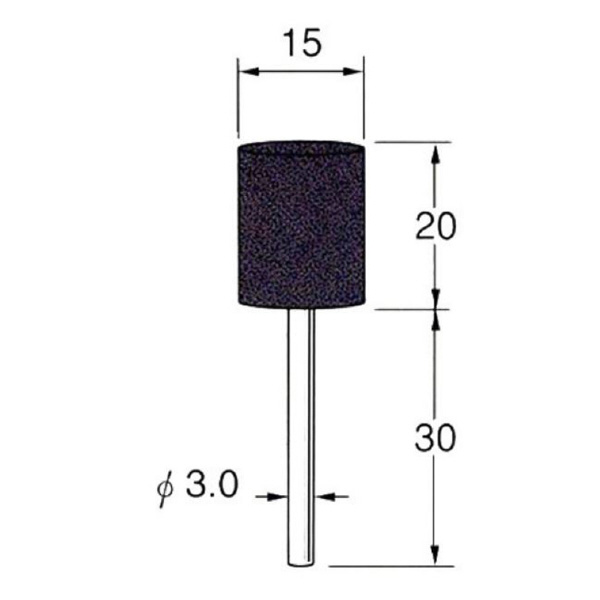 日本精密機械工作（株） 軸付セラミックゴム砥石(非金属用) R 軸付セラミックゴム砥石　非金属用　１０本 R2261