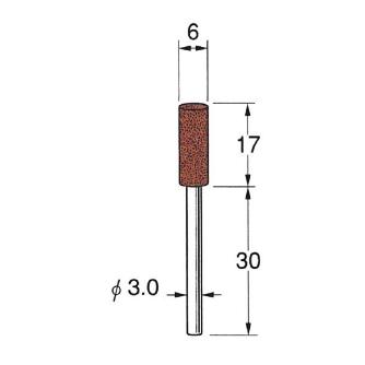 日本精密機械工作（株） 軸付ラビン砥石(一般用) 軸径φ3 R 軸付ラビン砥石　一般用　１０本 R4321