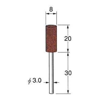 日本精密機械工作（株） 軸付ラビン砥石(一般用) 軸径φ3 R 軸付ラビン砥石　一般用　１０本 R4333