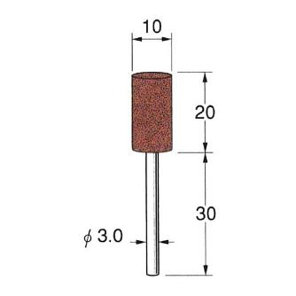 日本精密機械工作（株） 軸付ラビン砥石(一般用) 軸径φ3 R 軸付ラビン砥石　一般用　１０本 R4343
