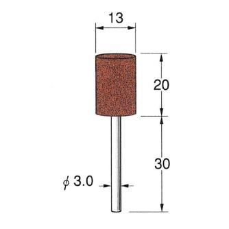 日本精密機械工作（株） 軸付ラビン砥石(一般用) 軸径φ3 R 軸付ラビン砥石　一般用　１０本 R4353