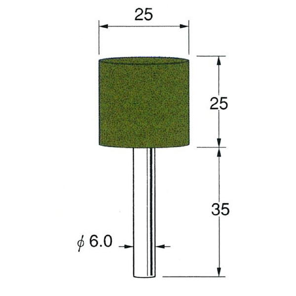 日本精密機械工作（株） 軸付ラビン砥石(一般用) 軸径φ6 R 軸付ラビン砥石　一般用　５本 R4621