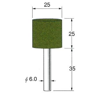 日本精密機械工作（株） 軸付ラビン砥石(一般用) 軸径φ6 R 軸付ラビン砥石　一般用　５本 R4622