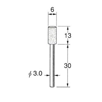 日本精密機械工作（株） 軸付弾性砥石(PVA砥石) 軸径φ3 R 軸付弾性砥石（ＰＶＡ砥石）　１０本 R7312