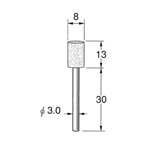 日本精密機械工作（株） 軸付弾性砥石(PVA砥石) 軸径φ3 R 軸付弾性砥石（ＰＶＡ砥石）　１０本 R7321
