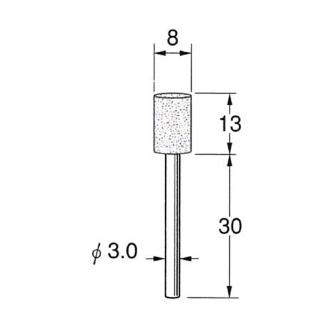 日本精密機械工作（株） 軸付弾性砥石(PVA砥石) 軸径φ3 R 軸付弾性砥石（ＰＶＡ砥石）　１０本 R7322
