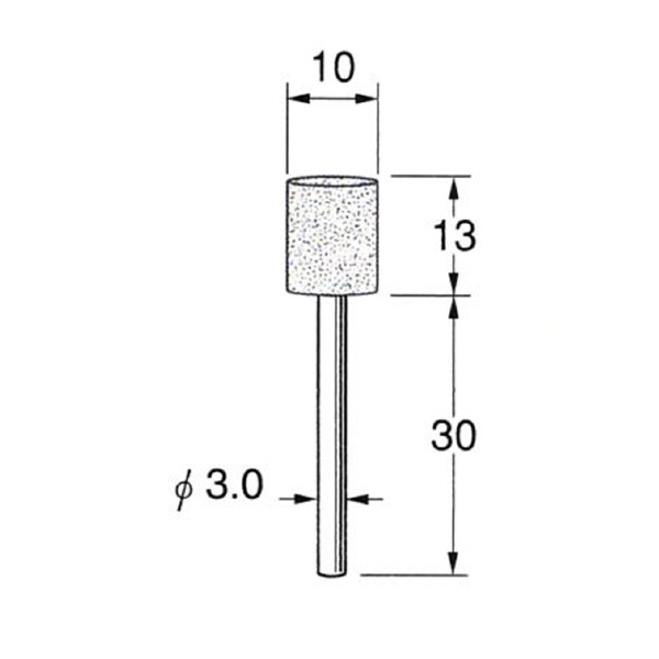日本精密機械工作（株） 軸付弾性砥石(PVA砥石) 軸径φ3 R 軸付弾性砥石（ＰＶＡ砥石）　１０本 R7333