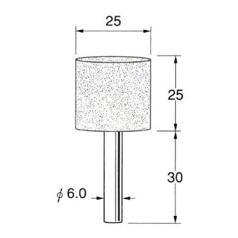 日本精密機械工作（株） 軸付弾性砥石(PVA砥石) 軸径φ6 R 軸付弾性砥石（ＰＶＡ砥石）　５本 R7631