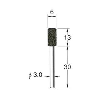 日本精密機械工作（株） 軸付弾性砥石(UB砥石) 軸径φ3 R 軸付弾性砥石（ＵＢ砥石）　１０本 R8311