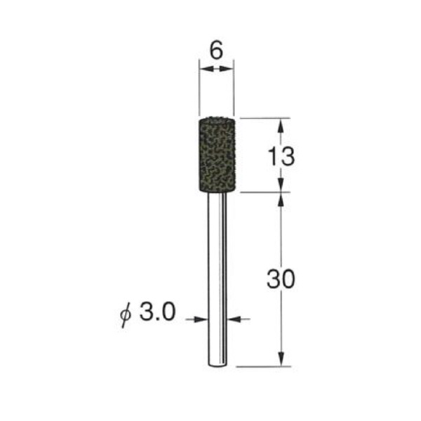 日本精密機械工作（株） 軸付弾性砥石(UB砥石) 軸径φ3 R 軸付弾性砥石（ＵＢ砥石）　１０本 R8312