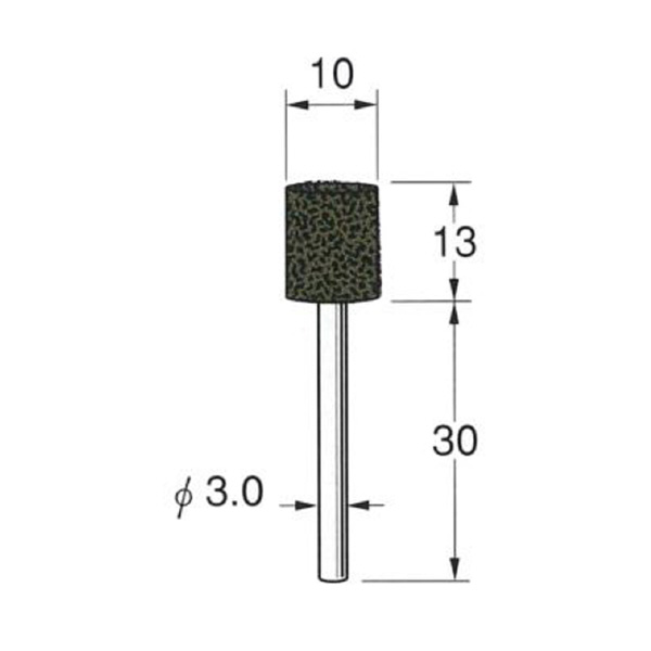 日本精密機械工作（株） 軸付弾性砥石(UB砥石) 軸径φ3 R 軸付弾性砥石（ＵＢ砥石）　１０本 R8331