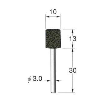 日本精密機械工作（株） 軸付弾性砥石(UB砥石) 軸径φ3 R 軸付弾性砥石（ＵＢ砥石）　１０本 R8333