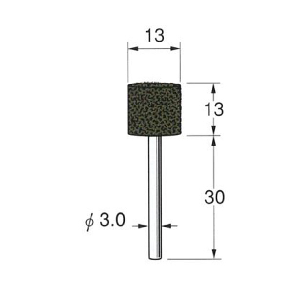 日本精密機械工作（株） 軸付弾性砥石(UB砥石) 軸径φ3 R 軸付弾性砥石（ＵＢ砥石）　１０本 R8341