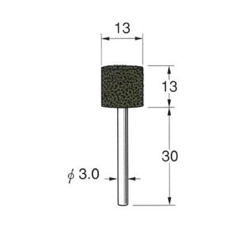 日本精密機械工作（株） 軸付弾性砥石(UB砥石) 軸径φ3 R 軸付弾性砥石（ＵＢ砥石）　１０本 R8343