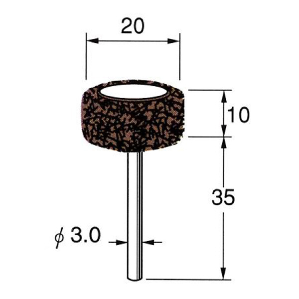 日本精密機械工作（株） クッションサンダー(不織布) 軸径φ3 S クッションサンダー（不織布）　５本 S2522
