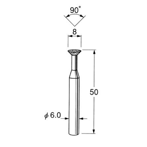 日本精密機械工作（株） 軸付電着ダイヤモンド砥石 軸径φ6 D 軸付電着ダイヤモンド砥石 D4711