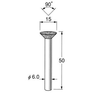 日本精密機械工作（株） 軸付電着ダイヤモンド砥石 軸径φ6 D 軸付電着ダイヤモンド砥石 D4712