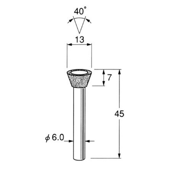 日本精密機械工作（株） 軸付電着ダイヤモンド砥石 軸径φ6 D 軸付電着ダイヤモンド砥石 D4721