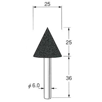 日本精密機械工作（株） 軸付砥石 軸径φ6 G65 軸付砥石　５本 G6555