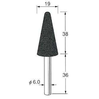 日本精密機械工作（株） 軸付砥石 軸径φ6 G65 軸付砥石　５本 G6556