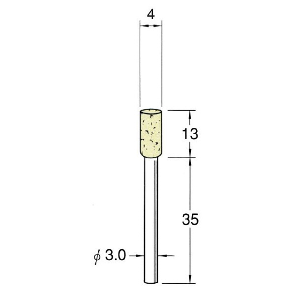 日本精密機械工作（株） 軸付フェルトバフ ハード 軸径φ3 F 軸付フェルトバフ　ハード　５本 F3204