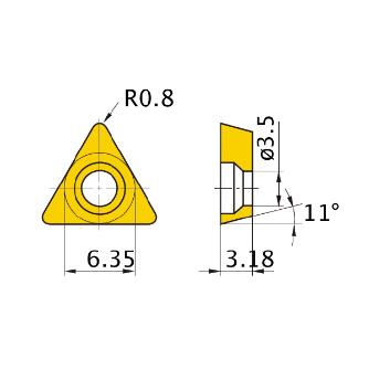 三菱マテリアル（株） 旋削用インサート(PCD) NP-TPMX 旋削用インサート（ＰＣＤ） NP-TPMX110308L-F MD220