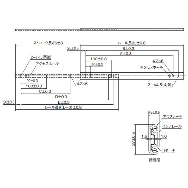 ＴＨＫ（株） スライドレール FBL スライドレール FBL27S-500L