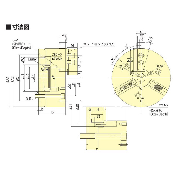 （株）北川鉄工所 クィックジョーチェンジチャック QJR クイックジョーチェンジチャック（爪なし） QJR07-00