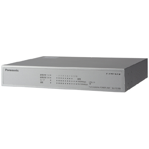 パナソニック（株）　電材 PoEカメラ電源ユニット(8ポート) ＰｏＥカメラ電源ユニット（８ポート） WJ-PU108