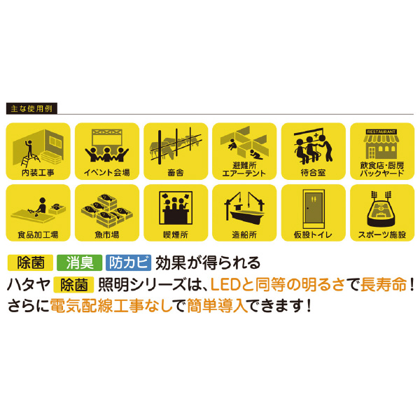 （株）ハタヤリミテッド ハタヤ除菌照明シリーズ 連結型ライトタイプ(吊り下げ用) ハタヤ除菌照明 DLX-25