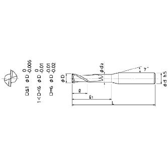 日進工具（株） 銅電極加工用ロングネックスクエアエンドミル DHR237 銅電極加工用ロングネックスクエアＥＭ DHR237 0.2X1