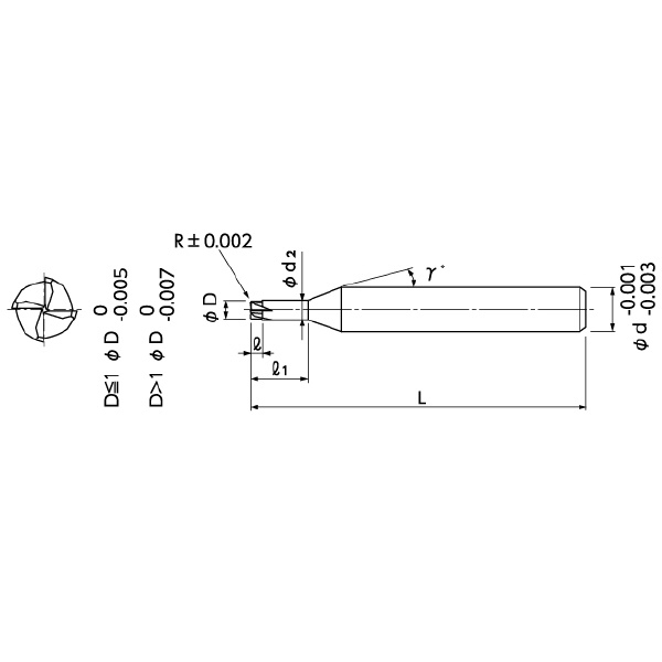 日進工具（株） CBNスーパーハイプレシジョンラジアスエンドミル SHPR400 ＣＢＮハイプレシジョンラジアスエンドミル SHPR400 0.3XR0.05X1.5