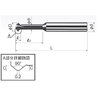 岡﨑精工（株） 超硬ショートダブル面取カッターOKコート WCS3A 超硬ショートダブル面取カッターＯＫコート WCS3A 10