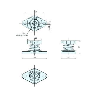 （株）ナベヤ ミニチュア防振マウント BMS-F325 ミニチュア防振マウント BMS-F325
