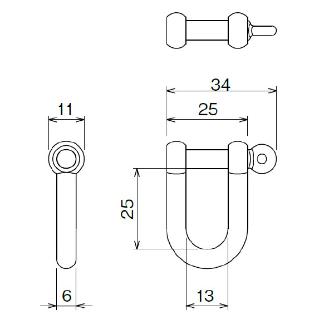 ＴＭＥＨジャパン（株） ツールハンガー用シャックル ツールハンガー用シャックル ｼｬｯｸﾙ 6MM