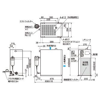 オリオン機械（株） 精密温調エアードライヤー RAV 精密温調エアードライヤー RAV400B-HP-A2