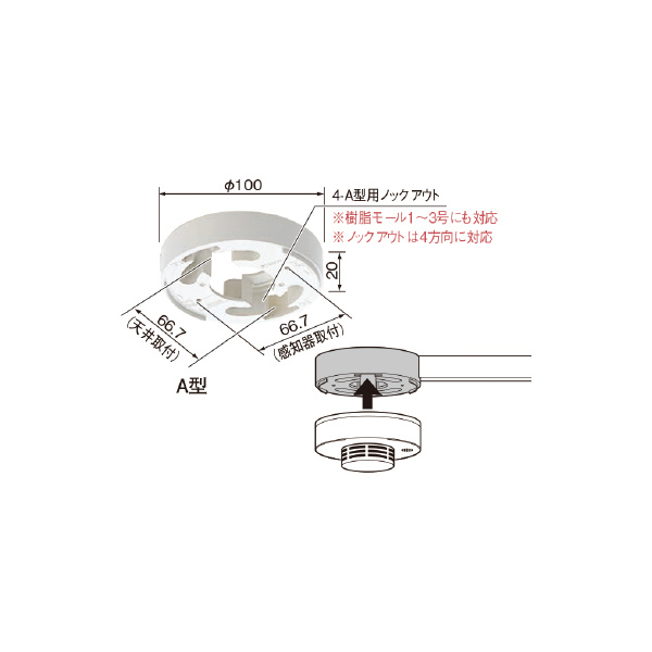 パナソニック（株）　電材 けむり当番ねつ当番露出配線用取付台A型 DZA1561K けむり当番ねつ当番露出配線用取付台Ａ型 DZA1561K