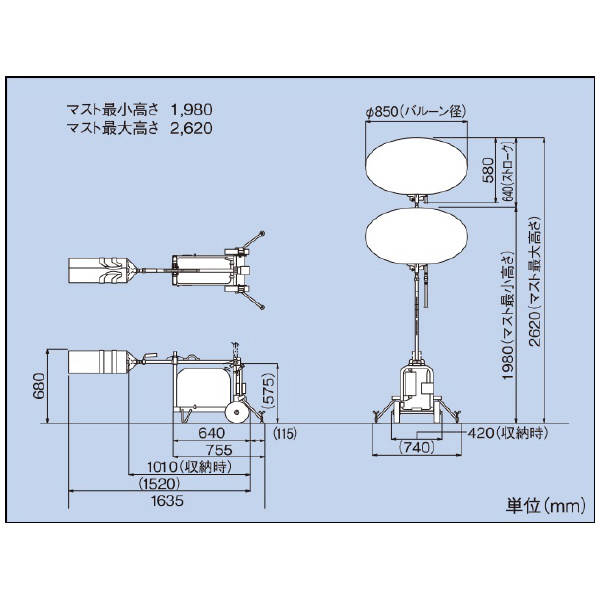 ヤマハ発動機（株） 投光機(発電機搭載) YL 投光機（発電機搭載） YL-MINIB1I 50HZ